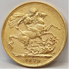 AUSTRALIA 1879 . ONE 1 SOVEREIGN . SYDNEY . GOLD